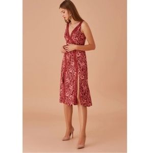 Keepsake The Label Holder Lace Midi Double Slit Dress in Leticia Rose Women's 6